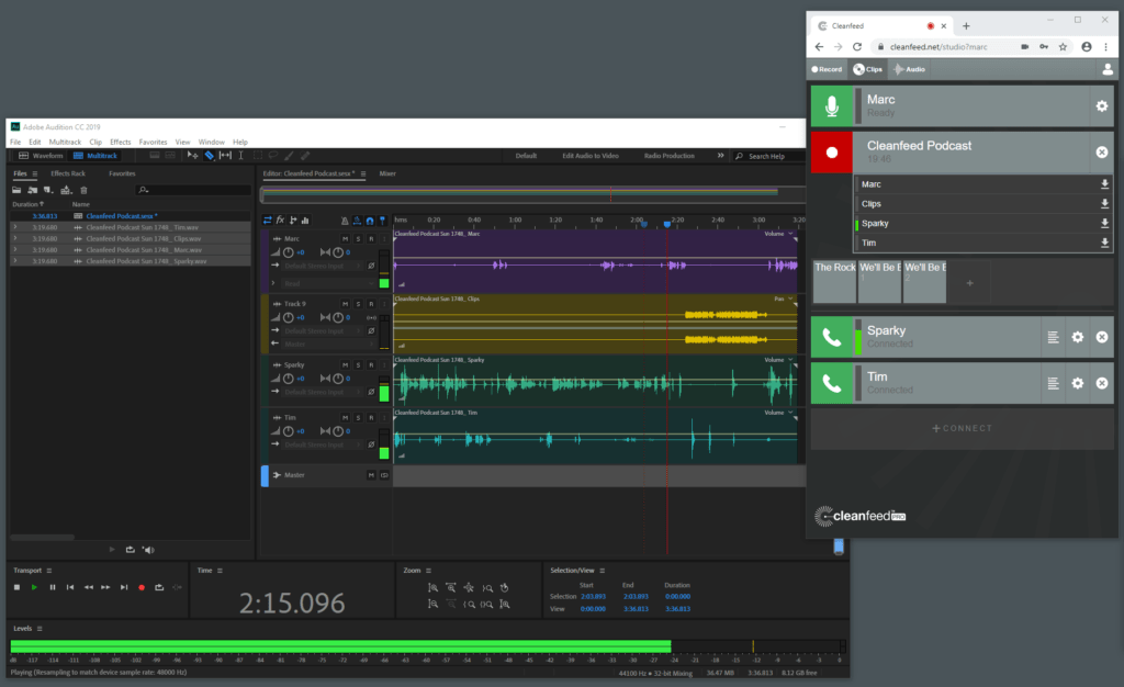 Multitrack UI & Adobe Audition Cleanfeed