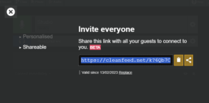 Invite everyone screen, in Cleanfeed