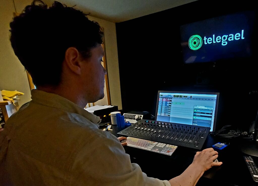 Ronan in front of a Telegael ADR editing workstation