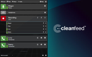 Photograph of a screen showing Cleanfeed new UI